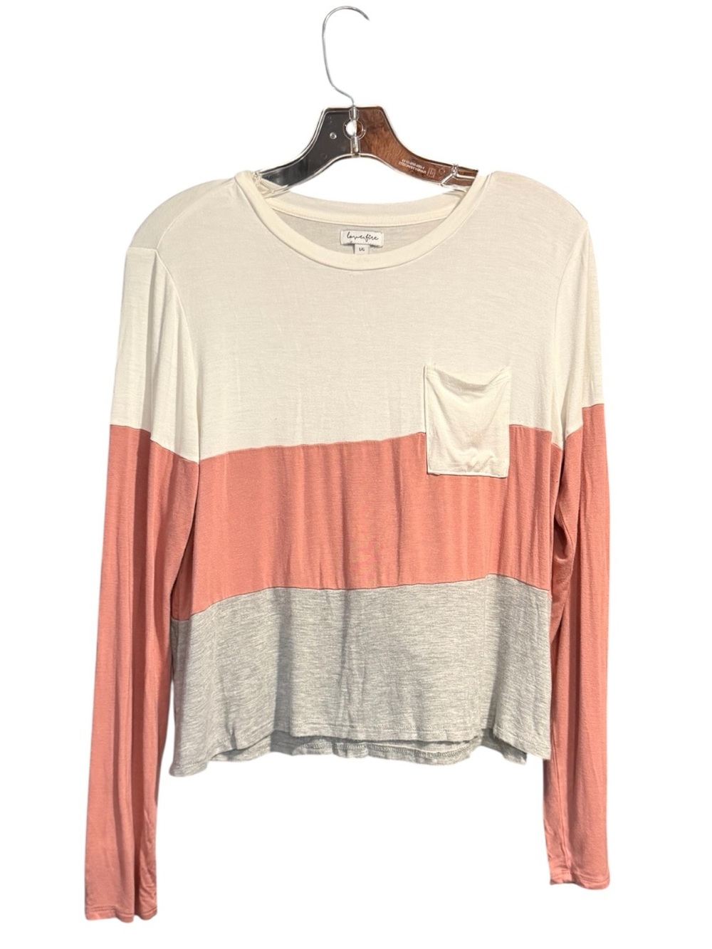 Love, Fire Colorblock Long Sleeve Pocket Top - Size Large